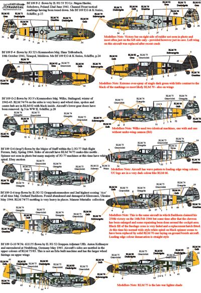 Xtradecal X48169 1:48 Messerschmitt Bf-109E/F/G Pt.1