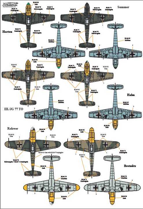 Xtradecal X48173 1:48 Messerschmitt Bf-109s with Stab markings Pt 2
