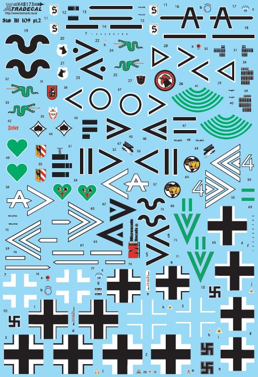 Xtradecal X48173 1:48 Messerschmitt Bf-109s with Stab markings Pt 2