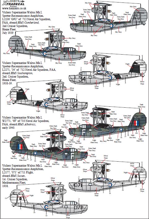 Xtradecal X48174 1:48 Supermarine Walrus Mk.I Collection.