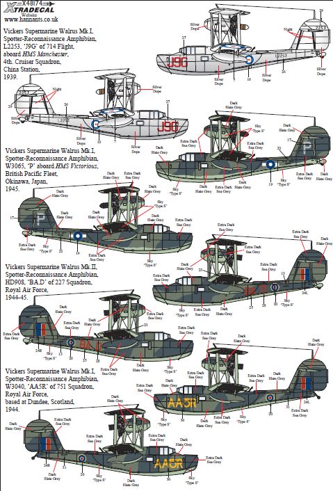 Xtradecal X48174 1:48 Supermarine Walrus Mk.I Collection.