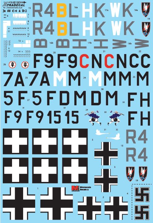 Xtradecal X48180 1:48 Junkers Ju-88C/D