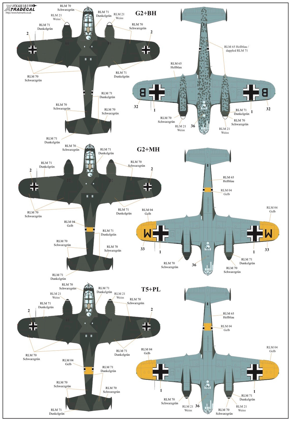 Xtradecal X48181 1:48 Dornier Do-215B-1/Do-215B-2/Do-215B-4/Do-215B-5