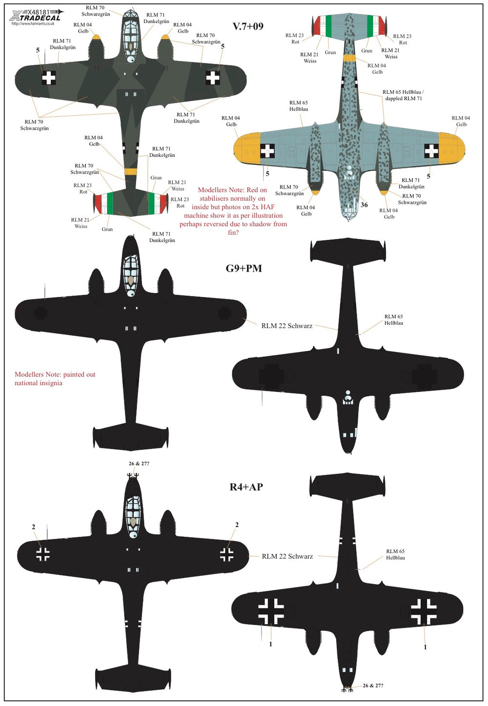 Xtradecal X48181 1:48 Dornier Do-215B-1/Do-215B-2/Do-215B-4/Do-215B-5
