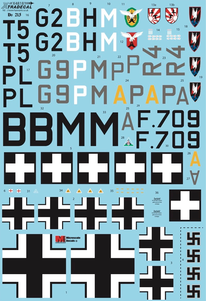 Xtradecal X48181 1:48 Dornier Do-215B-1/Do-215B-2/Do-215B-4/Do-215B-5