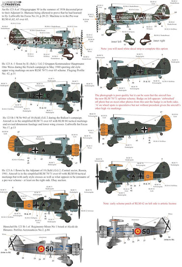 Xtradecal X48182 1:48 Henschel Hs-123A-1/Hs-123B-1