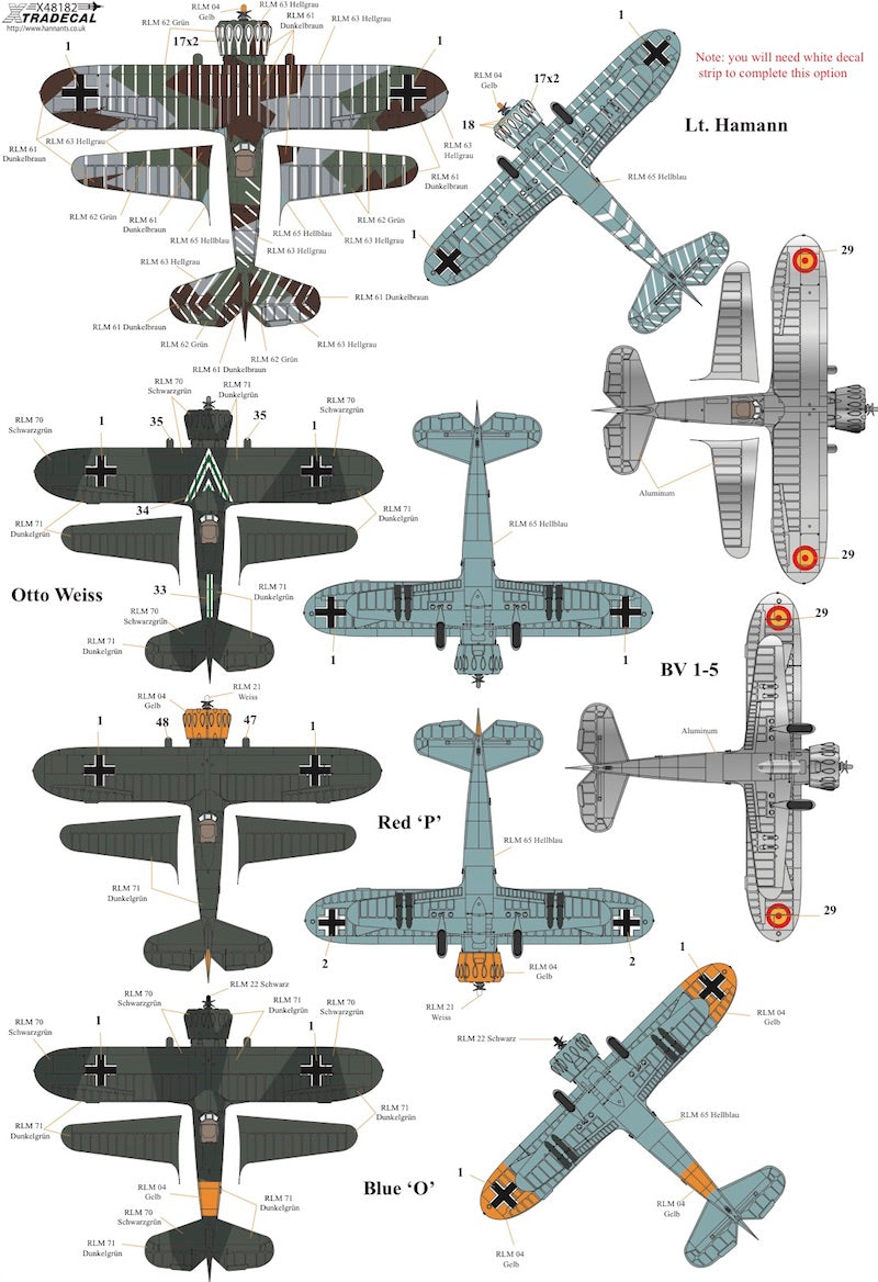 Xtradecal X48182 1:48 Henschel Hs-123A-1/Hs-123B-1