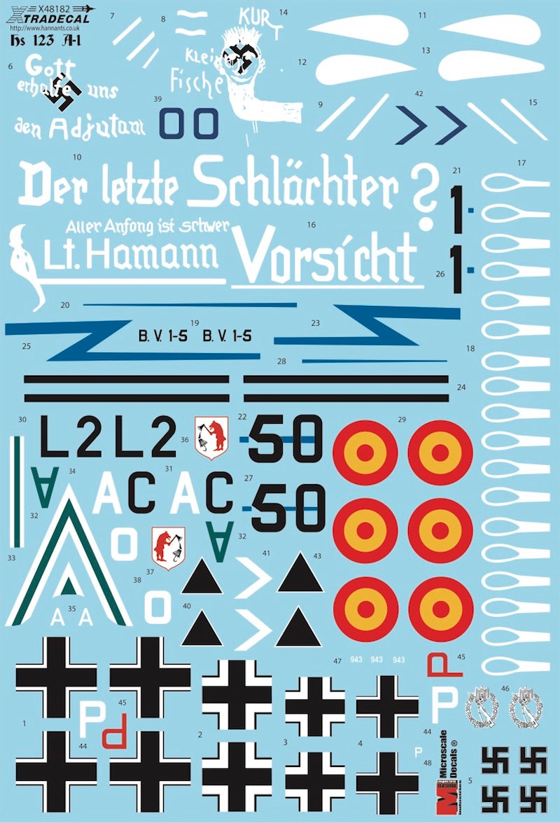 Xtradecal X48182 1:48 Henschel Hs-123A-1/Hs-123B-1