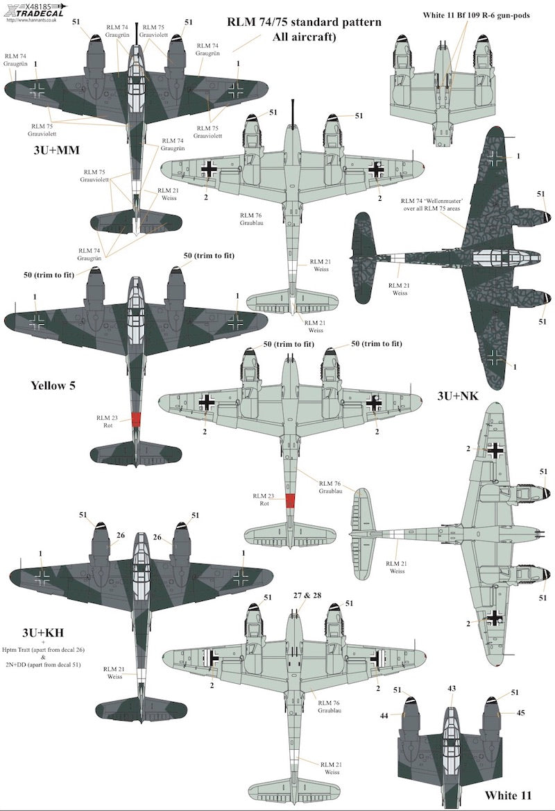 Xtradecal X48185 1:48 Messerchmitt Me-410A-1