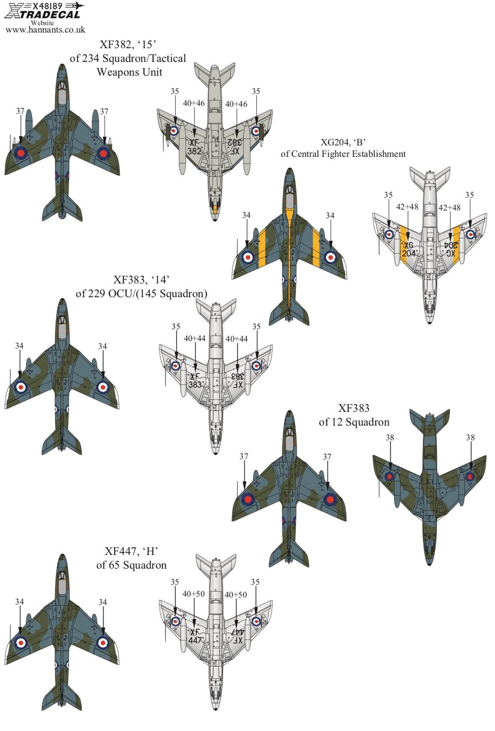 Xtradecal X48189 1:48 Hawker Hunter F Mk.6
