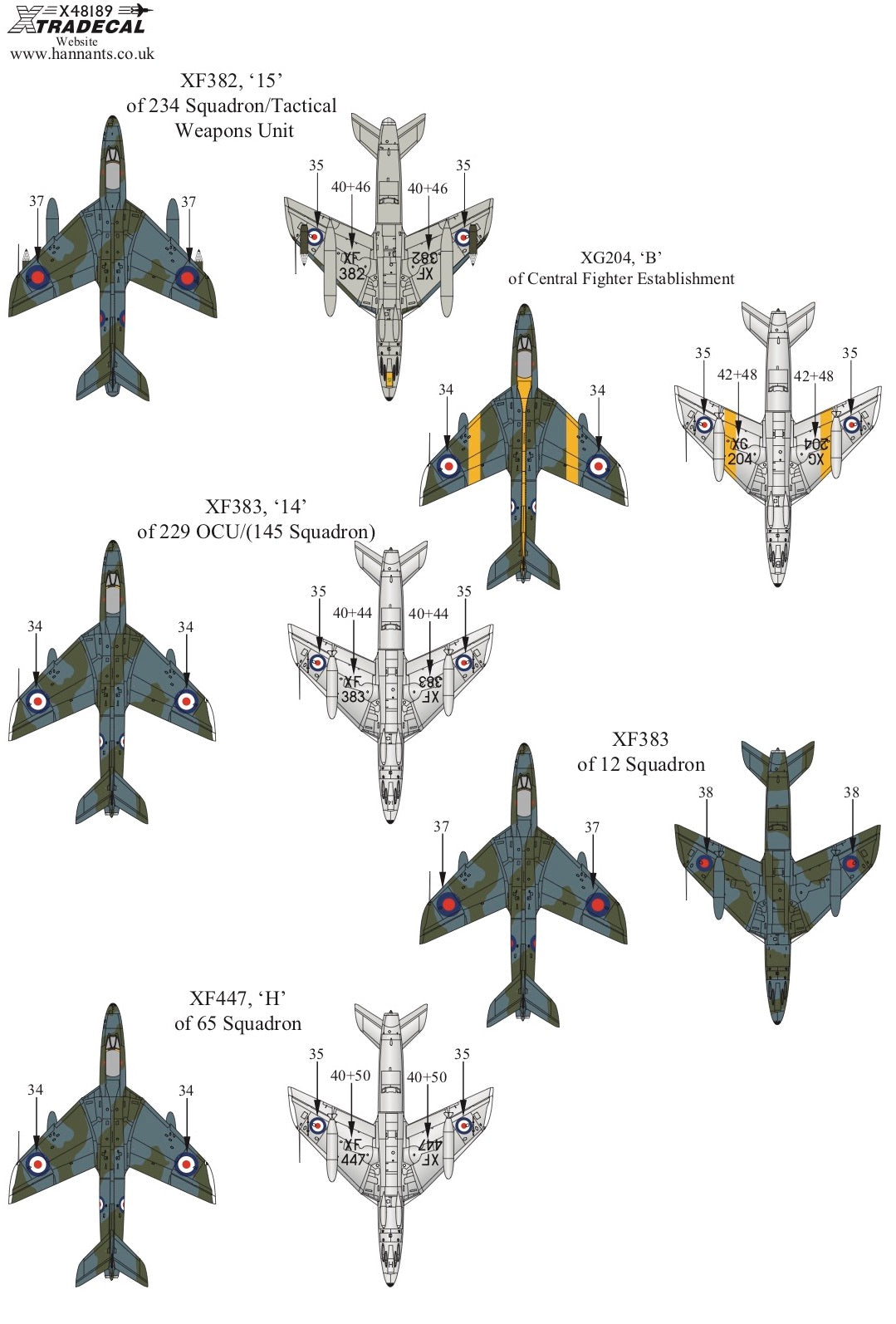 Xtradecal X48189 1:48 Hawker Hunter F Mk.6