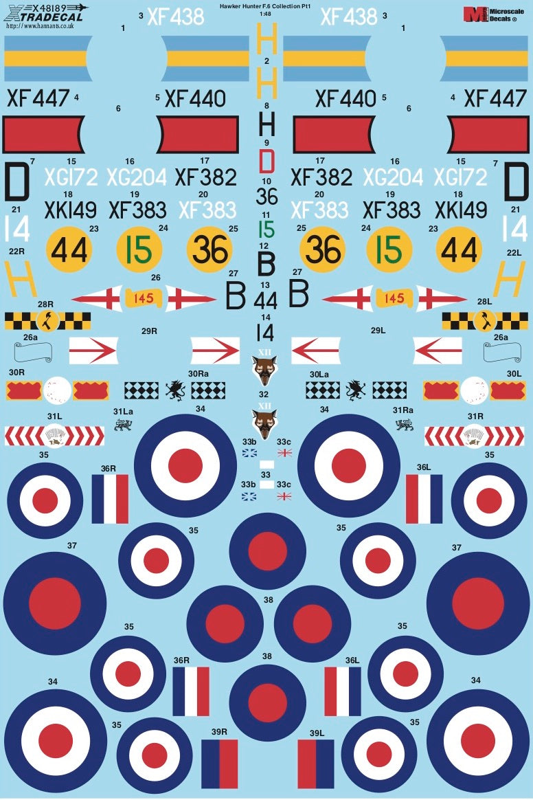 Xtradecal X48189 1:48 Hawker Hunter F Mk.6