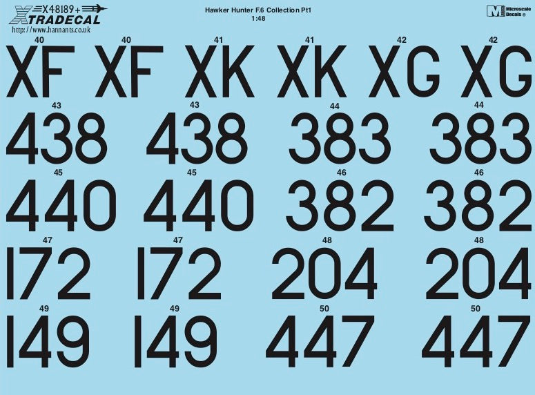Xtradecal X48189 1:48 Hawker Hunter F Mk.6