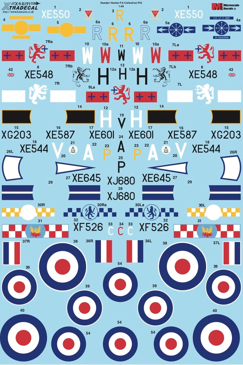 Xtradecal X48191 1:48 Hawker Hunter Mk.6 Pt 2