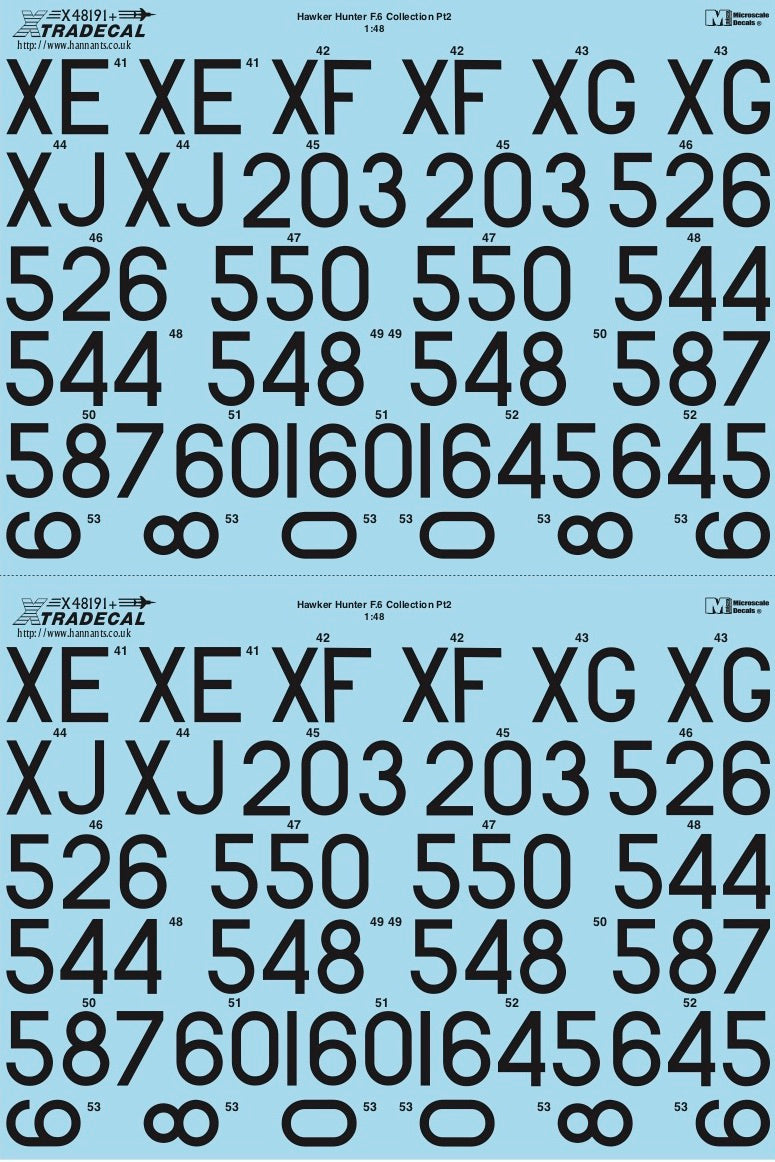 Xtradecal X48191 1:48 Hawker Hunter Mk.6 Pt 2