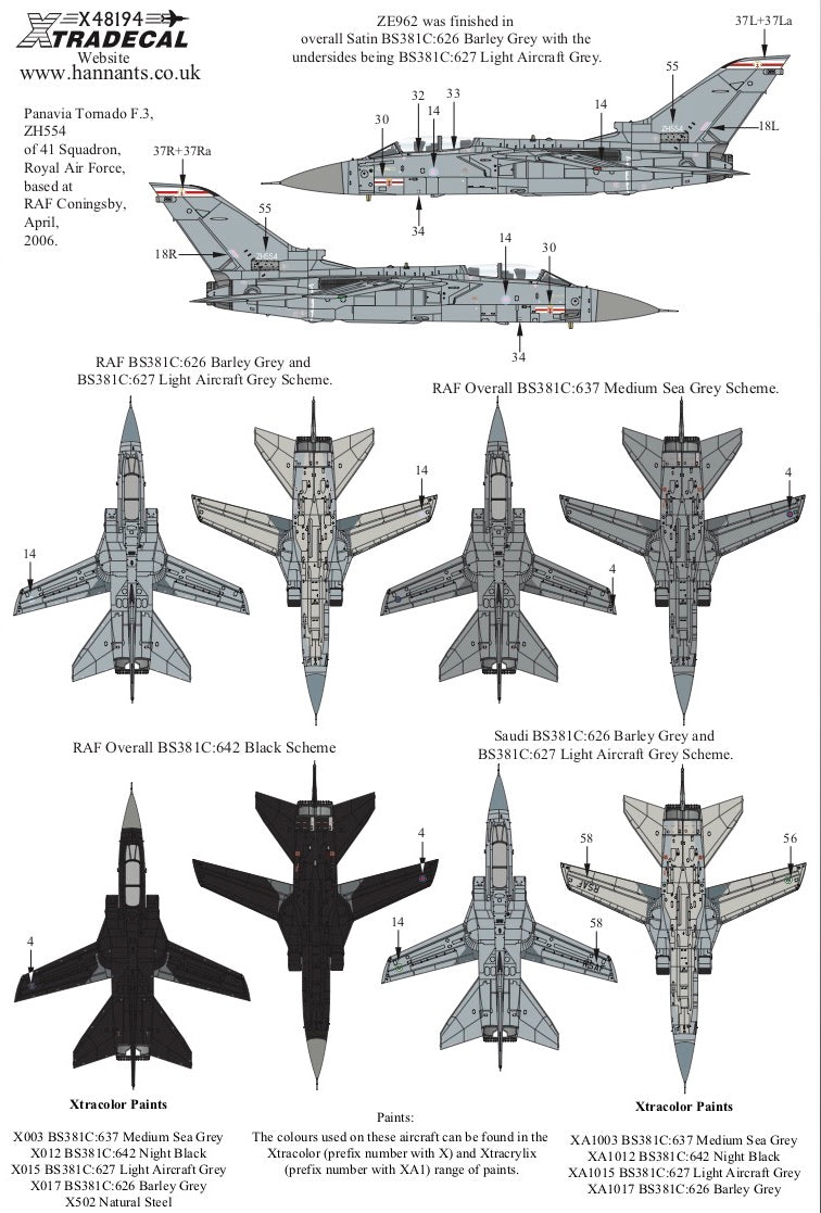 Xtradecal X48194 1:48 Panavia Tornado F.3 Part 1