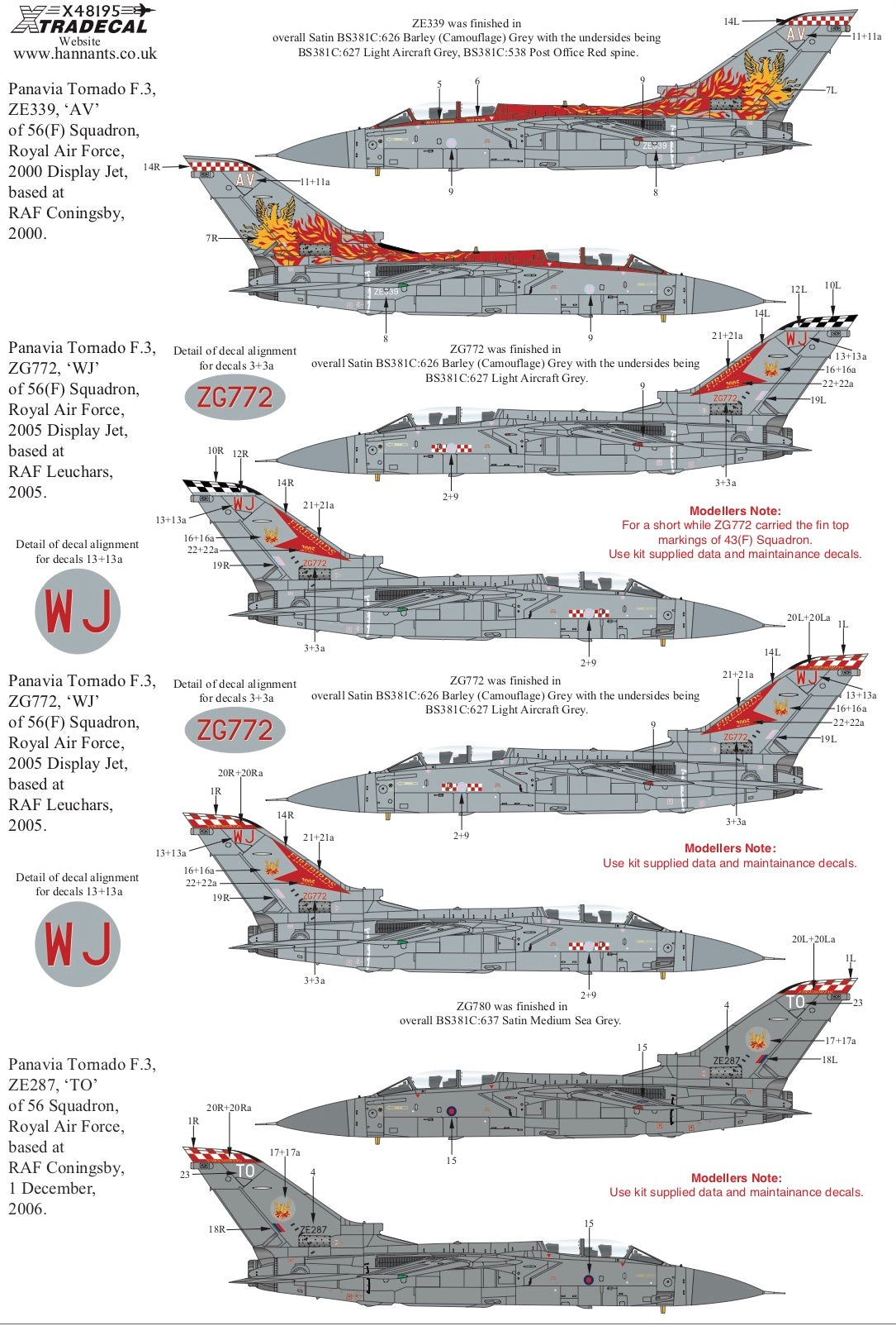 Xtradecal X48195 1:48 Panavia Tornado F.3 Part 2 56