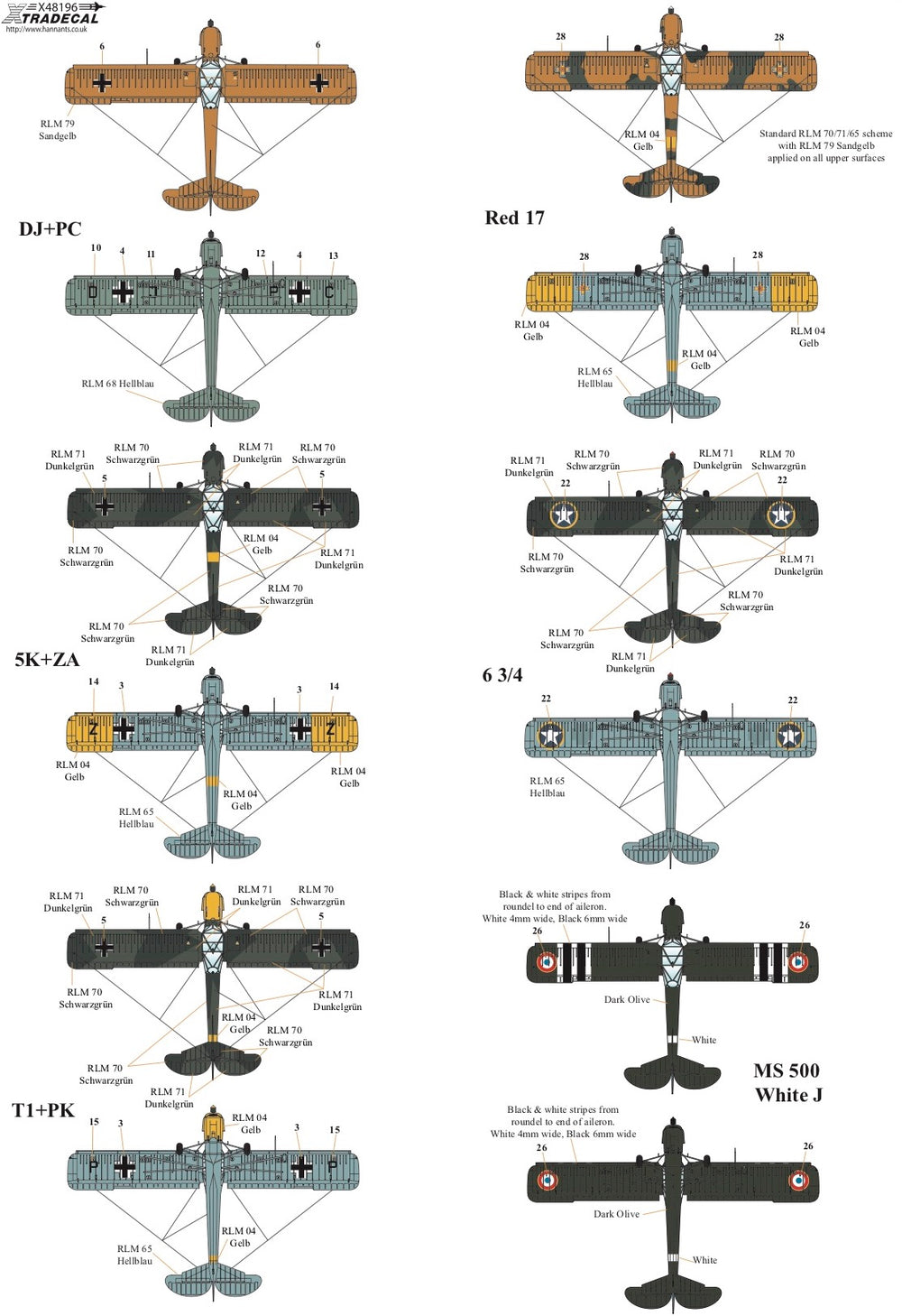 Xtradecal X48196 1:48 Fieseler Fi-156C-3 Storch