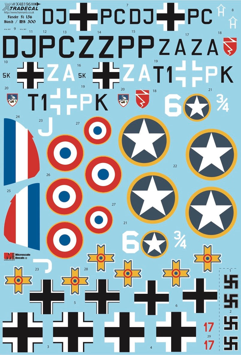 Xtradecal X48196 1:48 Fieseler Fi-156C-3 Storch