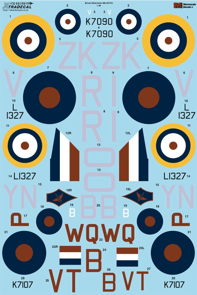 Xtradecal X48198 1:48 Bristol Blenheim Mk.I/Mk.If
