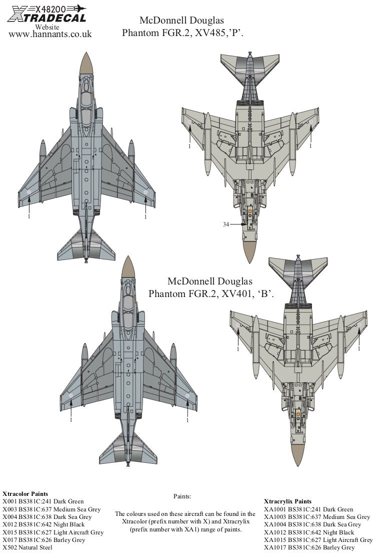 Xtradecal X48200 1:48 McDonnell-Douglas FG.1/FGR.2