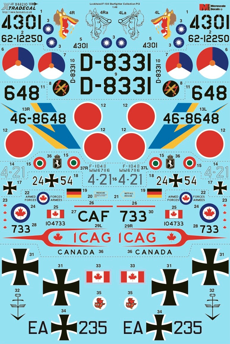Xtradecal X48210 1:48 Lockheed F-104G Starfighter Part 3