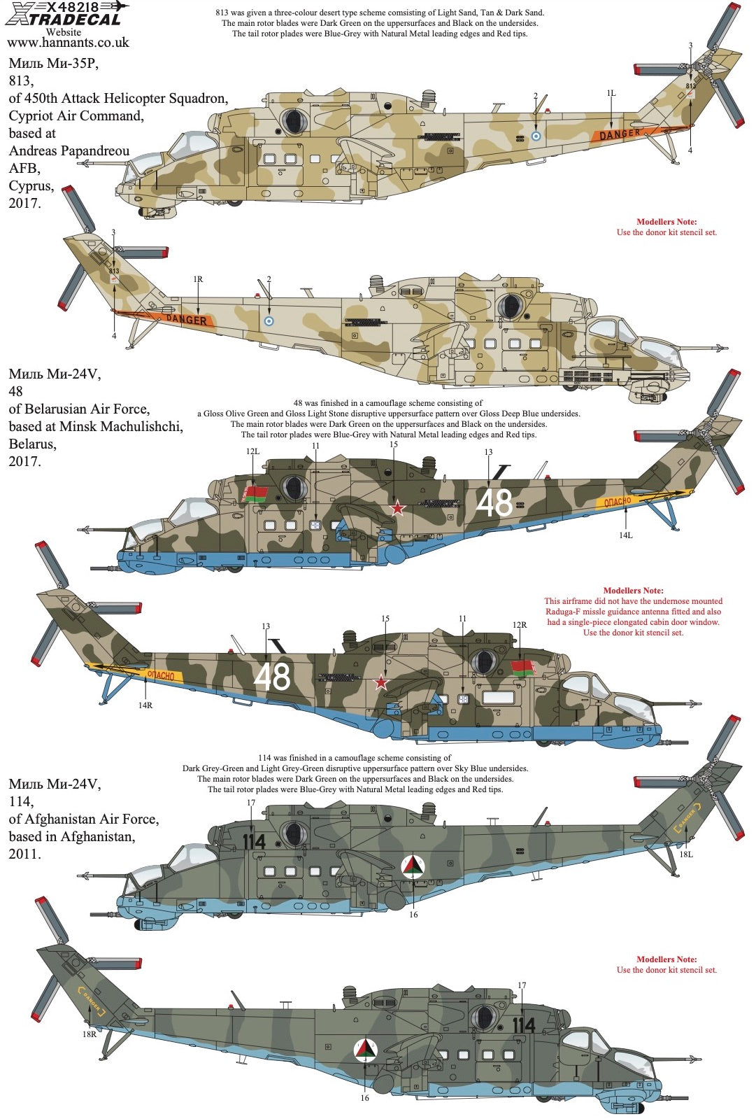 Xtradecal X48218 1:48 Mil Mi-24/35 Hind Collection