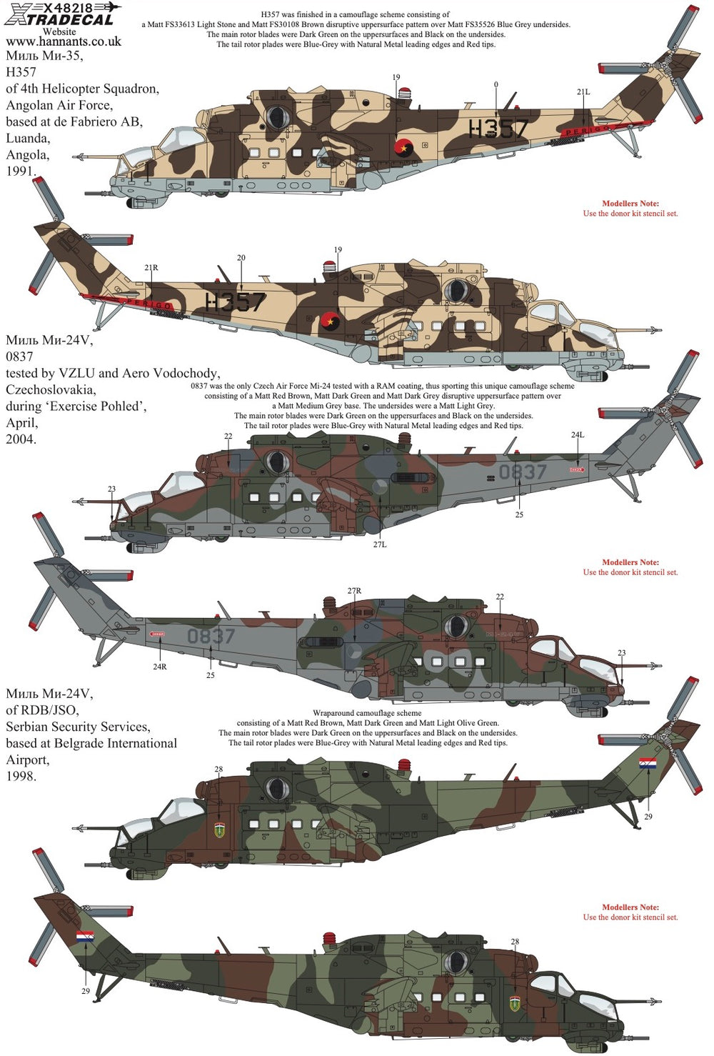 Xtradecal X48218 1:48 Mil Mi-24/35 Hind Collection