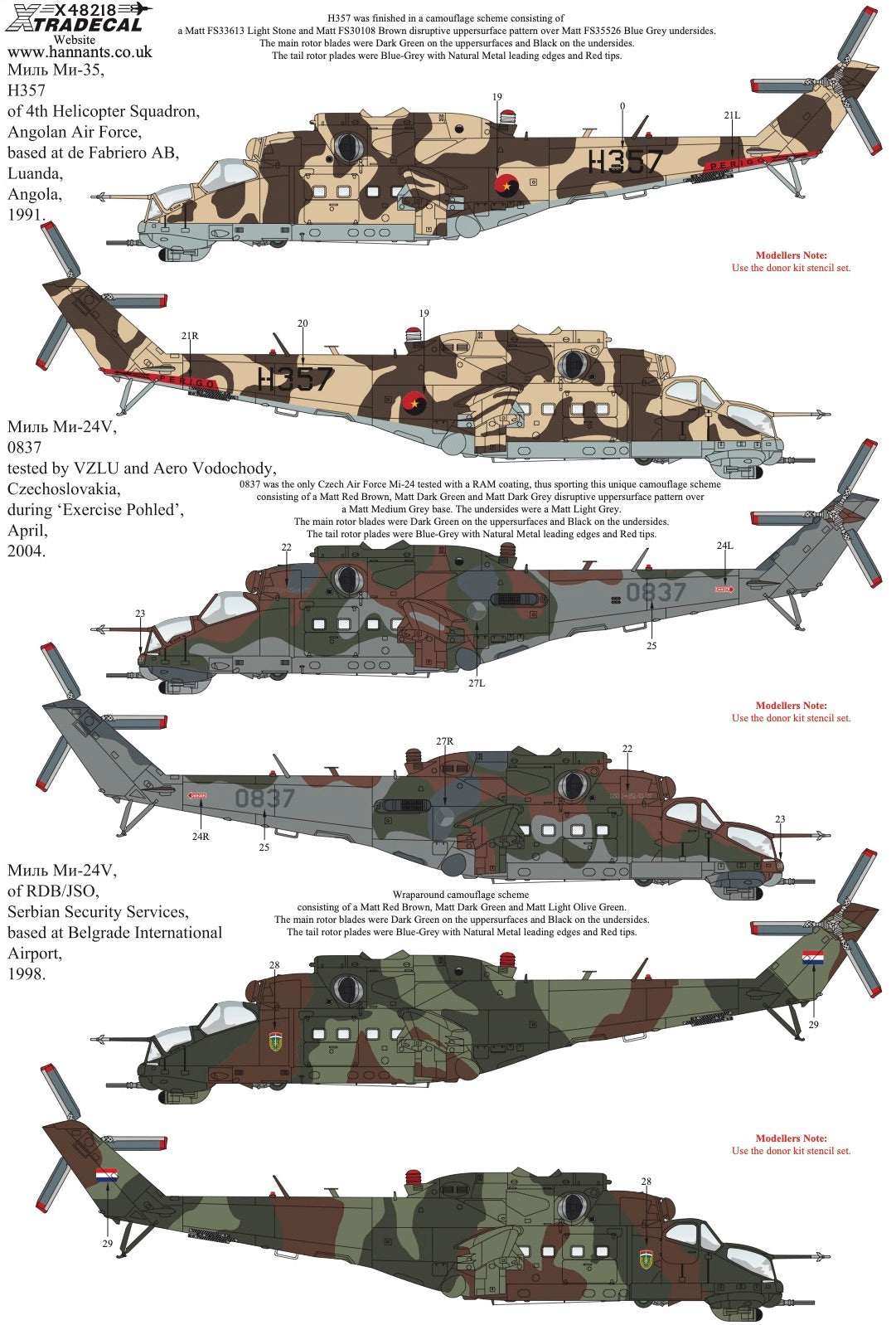 Xtradecal X48218 1:48 Mil Mi-24/35 Hind Collection