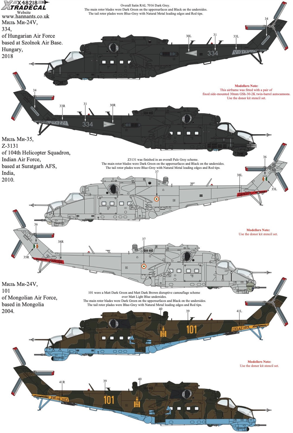 Xtradecal X48218 1:48 Mil Mi-24/35 Hind Collection