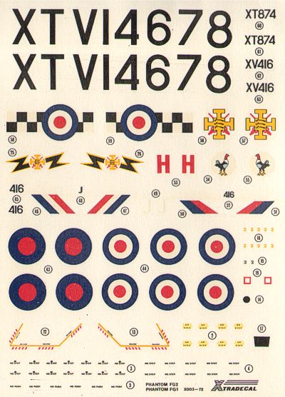 Xtradecal X72003 1:72 McDonnell-Douglas Phantom FG.1/FGR.2 Phantom