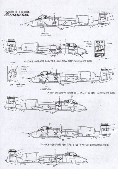 Xtradecal X72010 1:72 USAFE No 2.