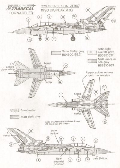 Xtradecal X72017 1:72 Panavia Tornado F.3 1990