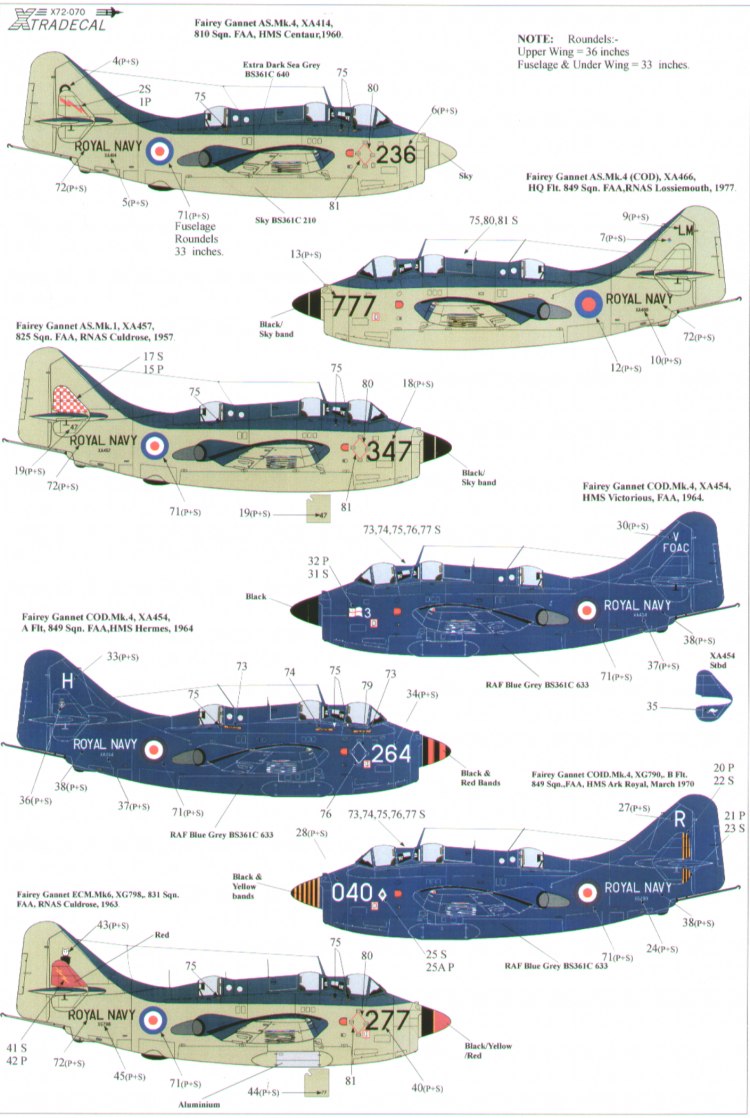 Xtradecal X72070 1:72 Fairey Gannet