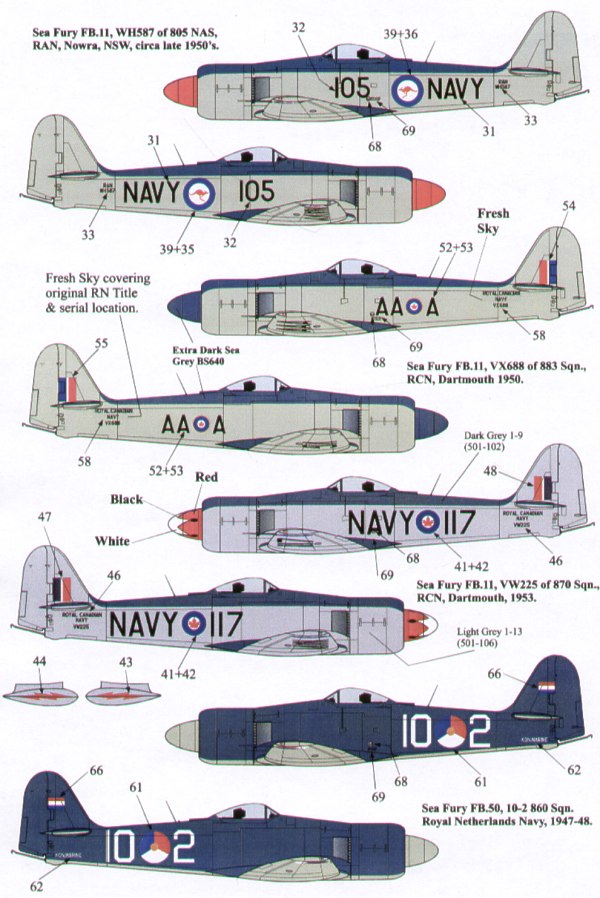Xtradecal X72074 1:72 Hawker Sea Fury FB.11
