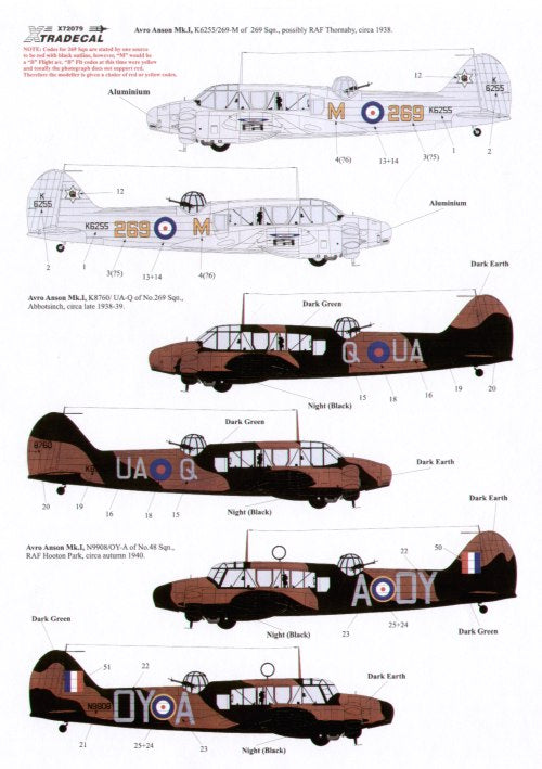 Xtradecal X72079 1:72 RAF Coastal Command 1938-42