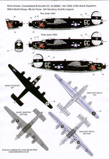 Xtradecal X72082 1:72 Consolidated B-24J Liberator