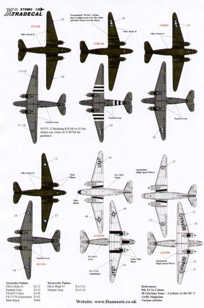 Xtradecal X72083 1:72 Douglas C-47 Dakota Skytrain