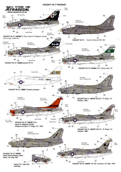 Xtradecal X72086 1:72 LTV TA-7C Corsair Twosair