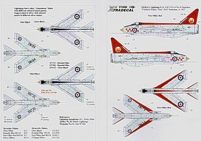 Xtradecal X72088 1:72 REPRINTED!! BAC/EE Lightning F.1A/F.2