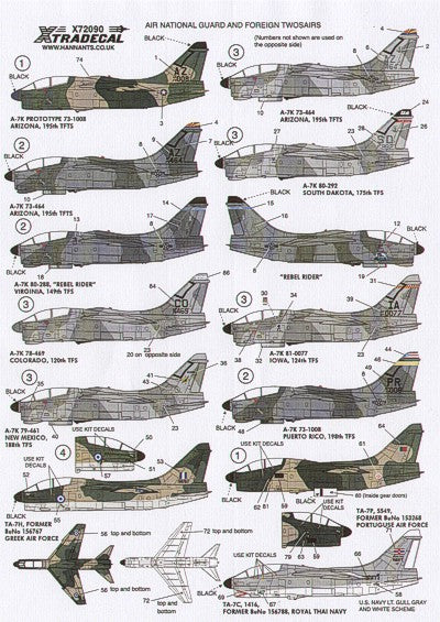 Xtradecal X72090 1:72 LTV A-7K Corsair Twosair