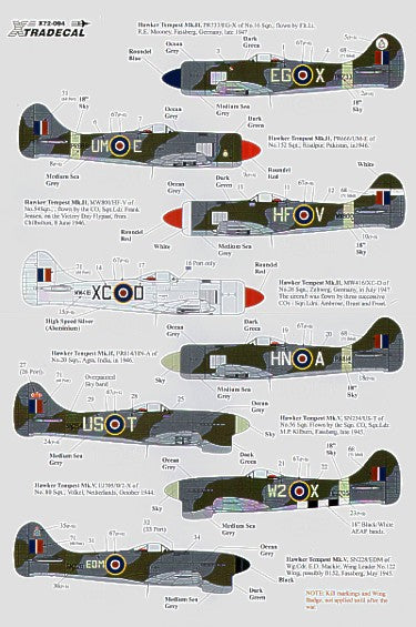 Xtradecal X72094 1:72 Hawker Tempest Mk.II and Mk.V
