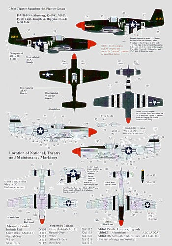 Xtradecal X72101 1:72 P-51B Mustangs 4th Fighter Gp RAF Debden 1942-45