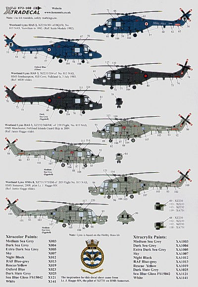 Xtradecal X72108 1:72 Fleet Air Arm/FAA 815 RNAS 1942-2009