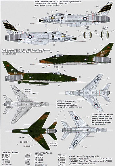Xtradecal X72109 1:72 North-American F-100C Super Sabre