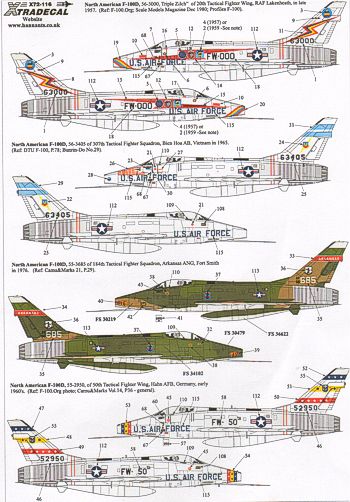 Xtradecal X72116 North-American F-100D/F Super Sabre Pt 1 1:72