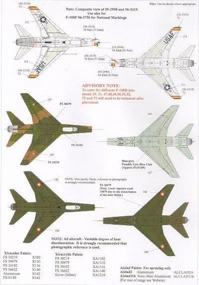 Xtradecal X72116 North-American F-100D/F Super Sabre Pt 1 1:72