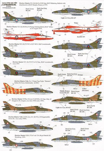 Xtradecal X72123 1:72 Hawker Hunter T.7 Two Seaters