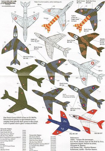 Xtradecal X72123 1:72 Hawker Hunter T.7 Two Seaters