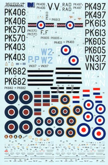 Xtradecal X72128 1:72 Supermarine Spitfire F.22